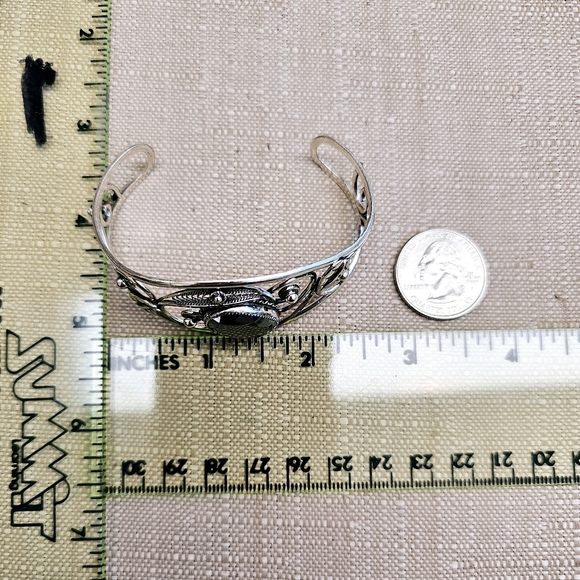 Danecraft Sterling Hematite Cuff Bracelet Vintage - Picture 14 of 15